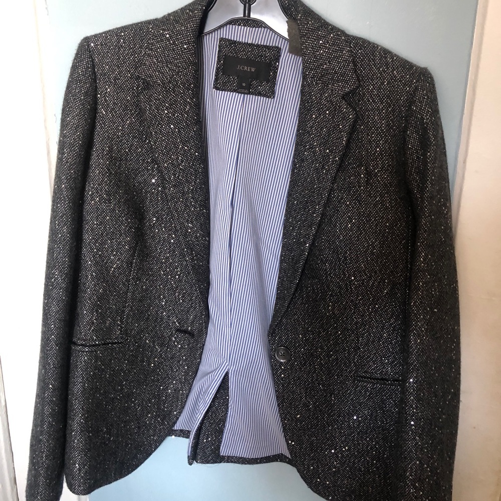 J Crew Campbell Blazer in Sparkle Donegal Wool